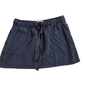 NWT Cynthia Rowley‎ Dark Blue Elastic Drawstring Pockets Casual Mini Skirt XL
